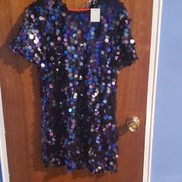 large disc sequin dress